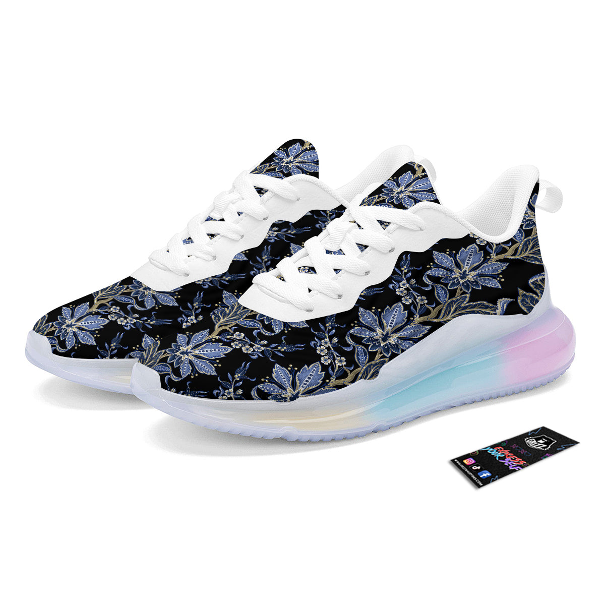 Floral Indian Vintage Print Pattern Running Sneakers-grizzshop