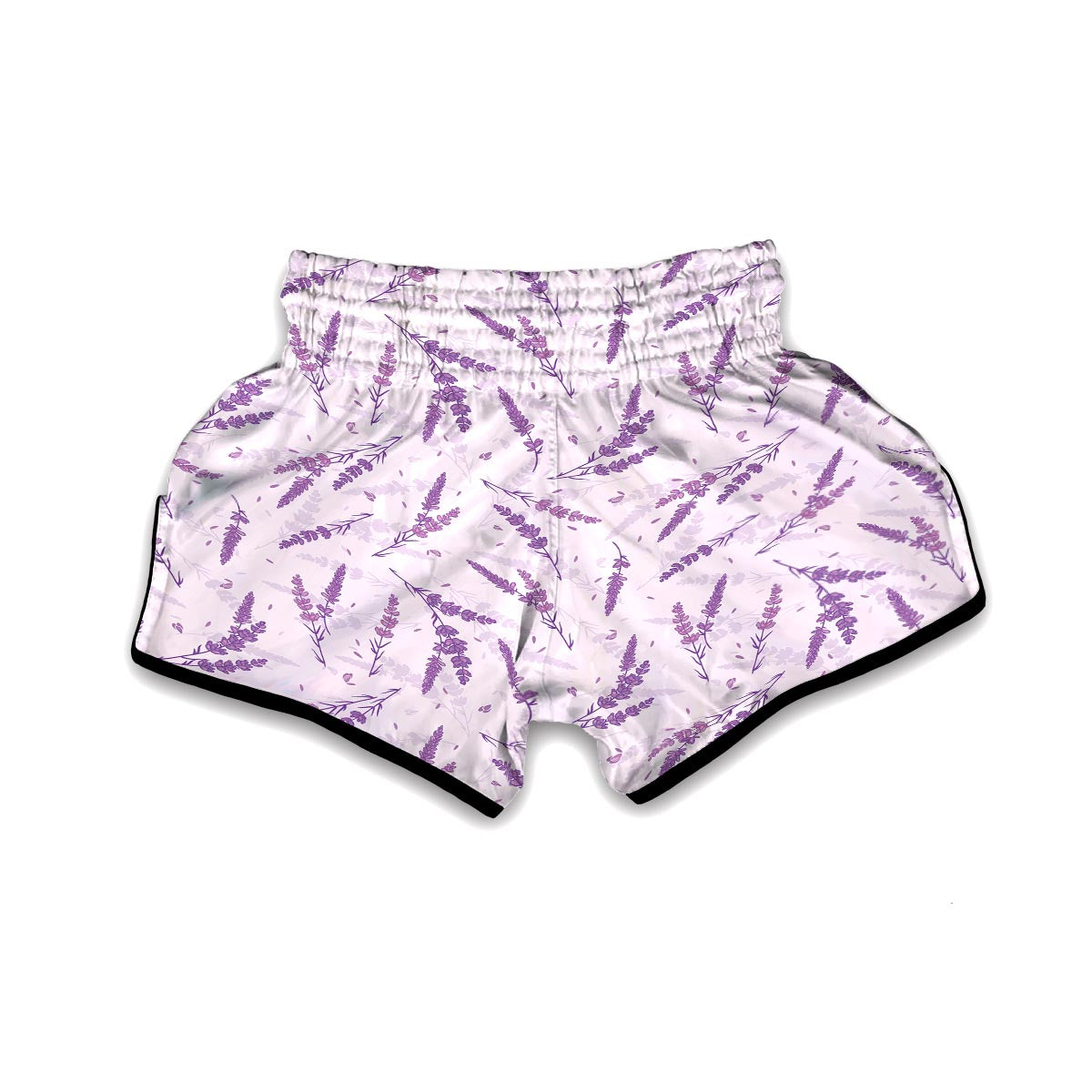 Floral Lavender Pattern Print Muay Thai Boxing Shorts-grizzshop