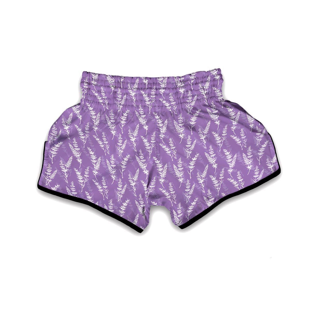 Floral Lavender Print Pattern Muay Thai Boxing Shorts-grizzshop