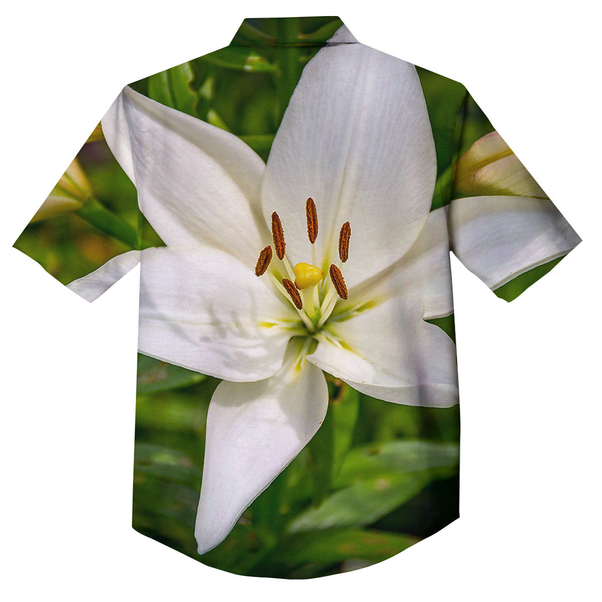 Floral Lily Print Button Up Shirt-grizzshop