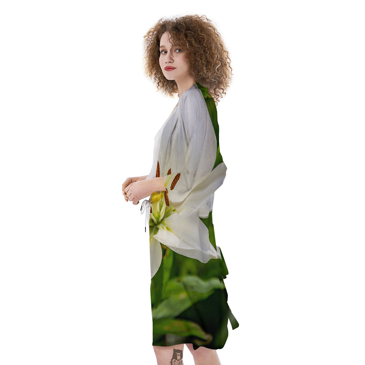 Floral Lily Print Kimono-grizzshop