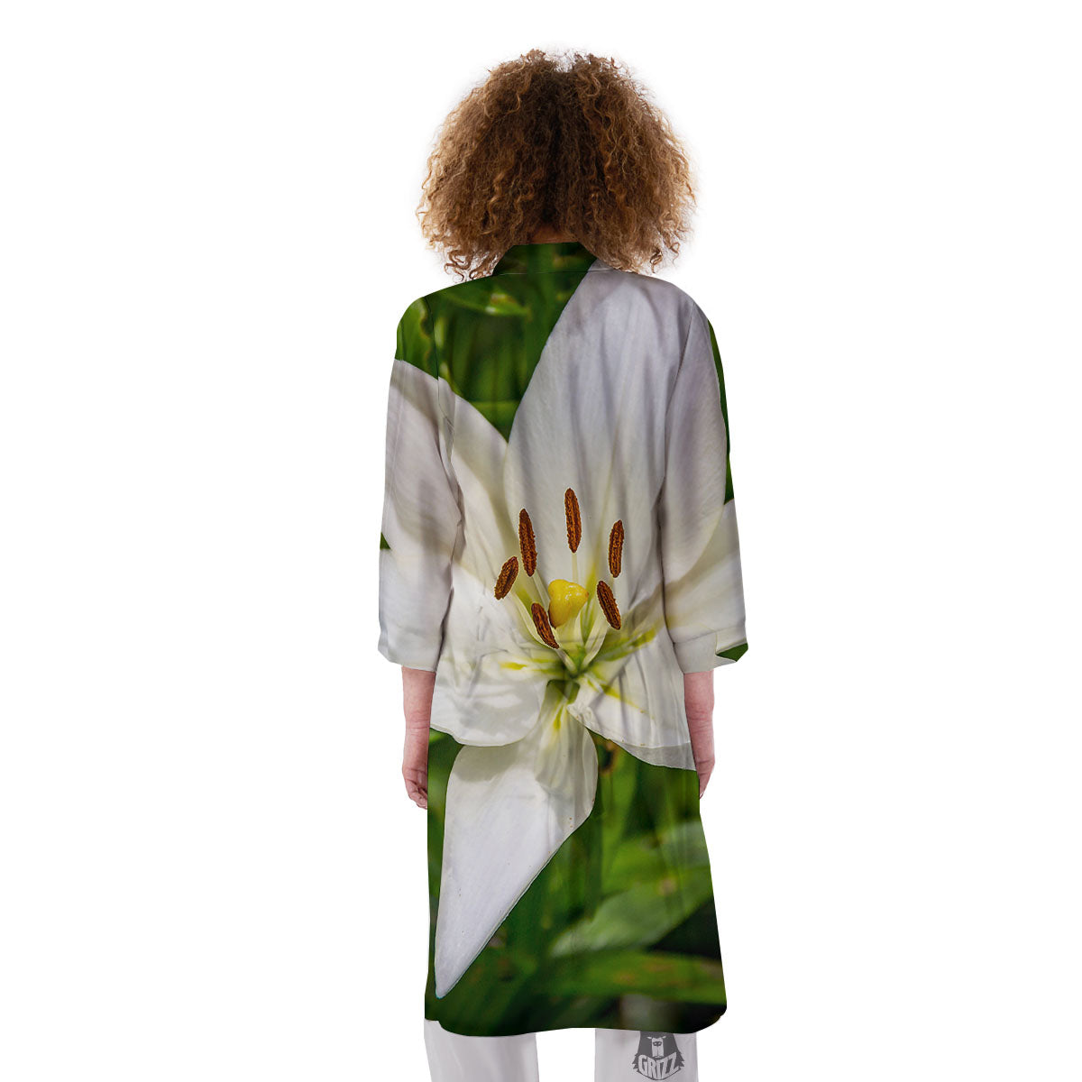 Floral Lily Print Kimono-grizzshop