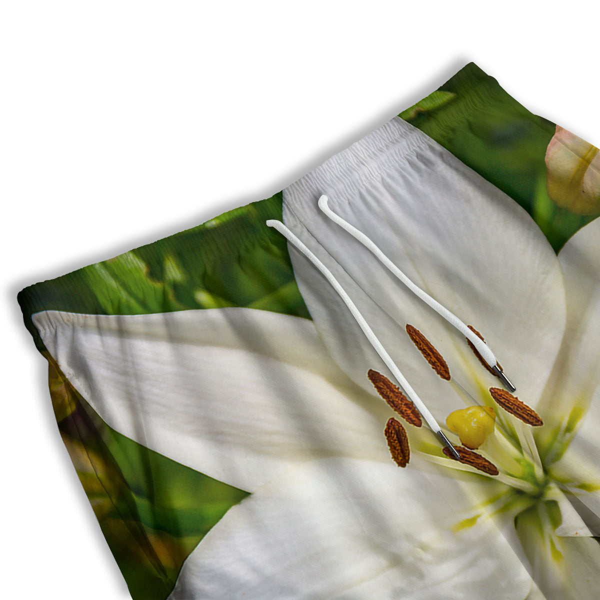 Floral Lily Print Men's Athletic Shorts