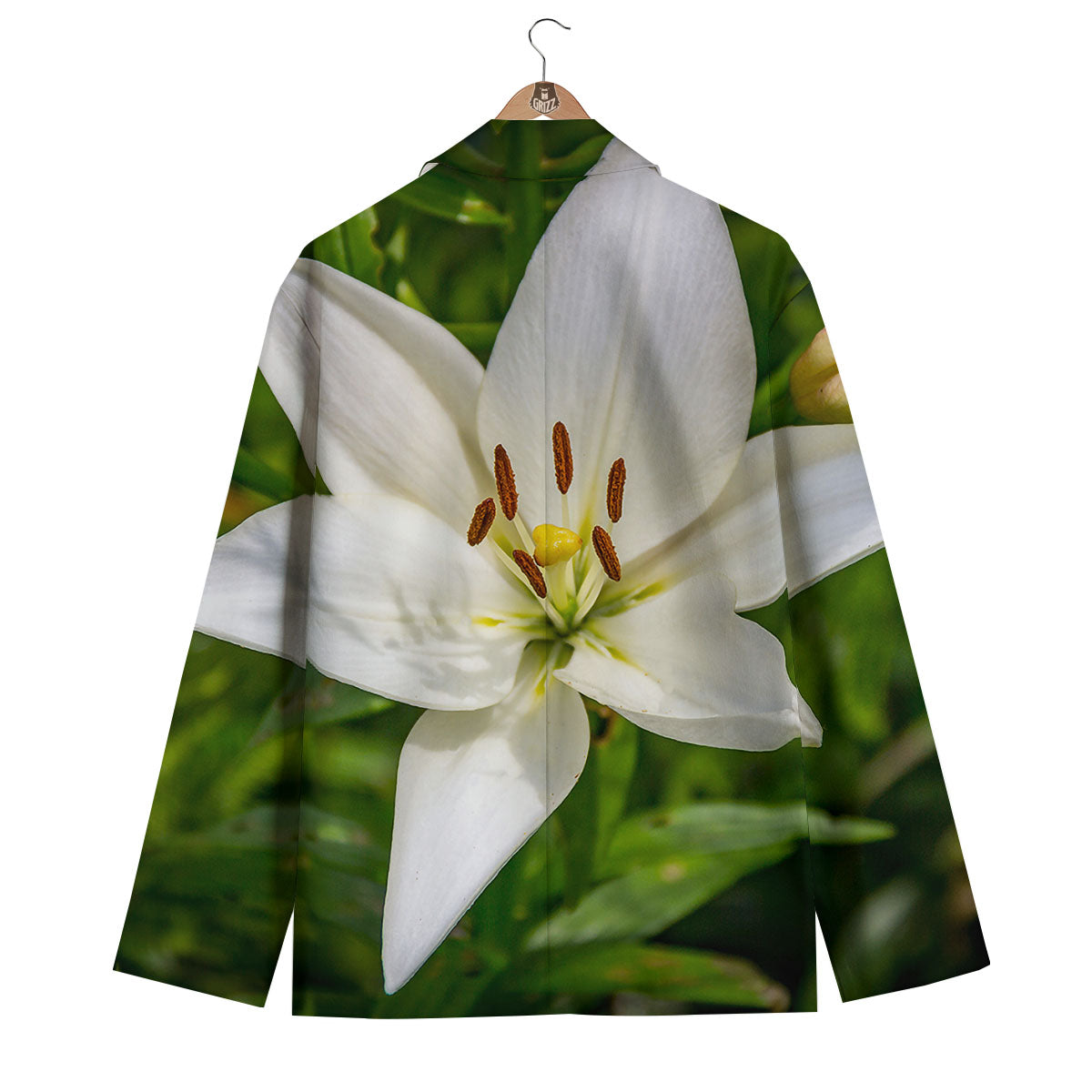 Floral Lily Print Men's Blazer-grizzshop