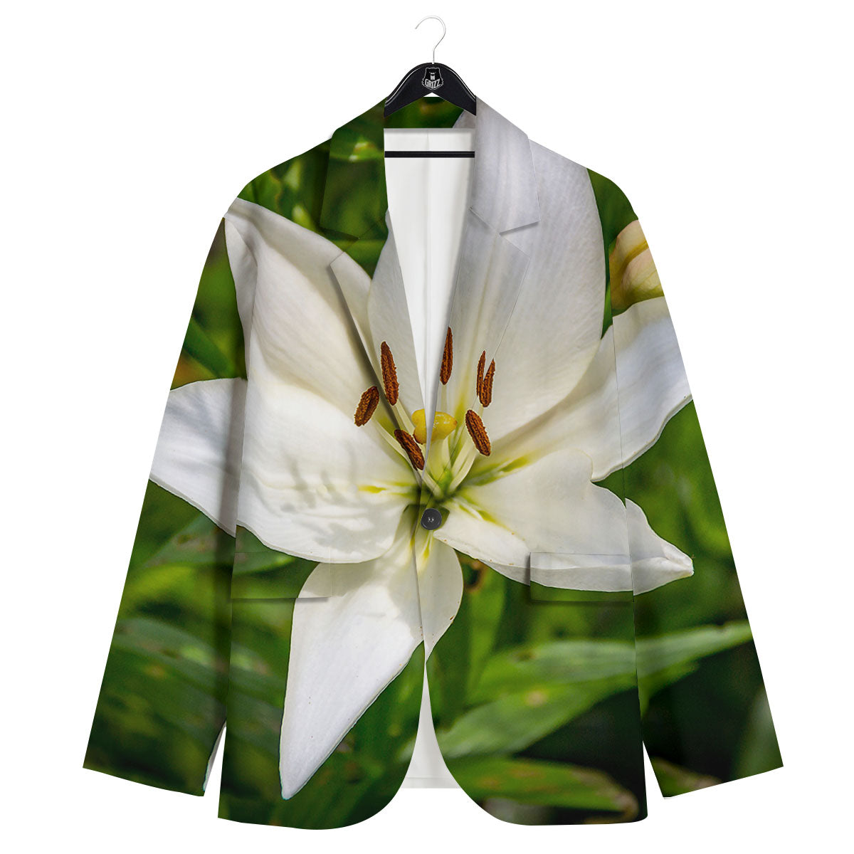 Floral Lily Print Men's Sport Coat-grizzshop
