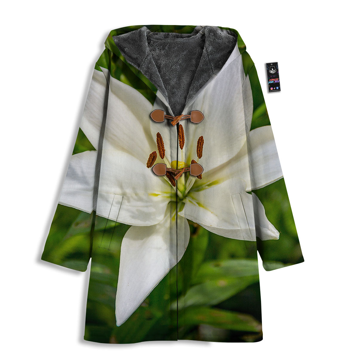 Floral Lily Print Men's Windbreaker Jacket-grizzshop