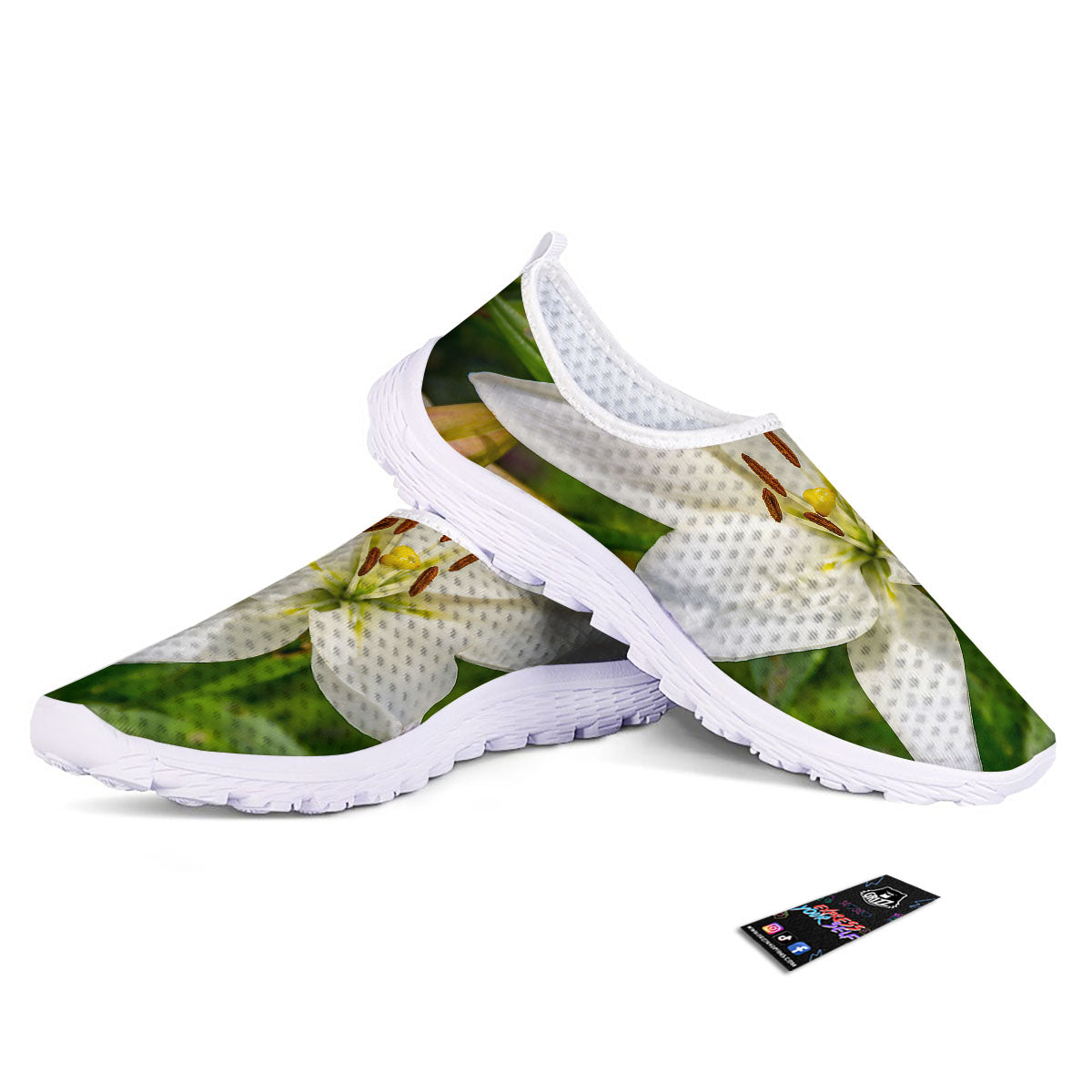 Floral Lily Print Nurse Shoes-grizzshop