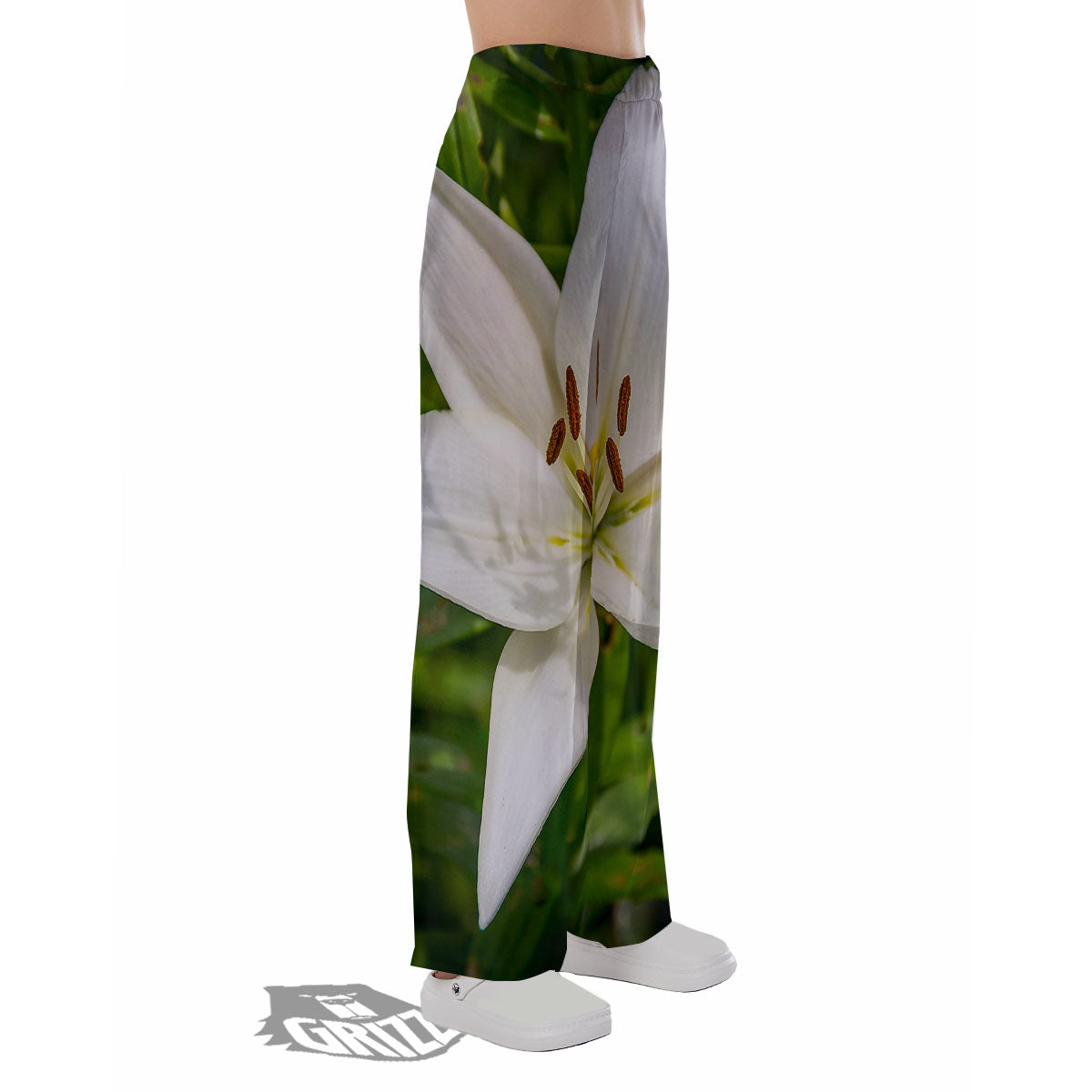 Floral Lily Print Pajama Pants-grizzshop