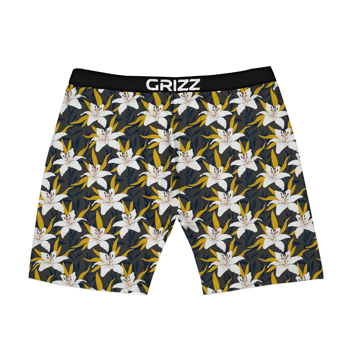 Floral Lily Print Pattern Boxer Briefs-grizzshop