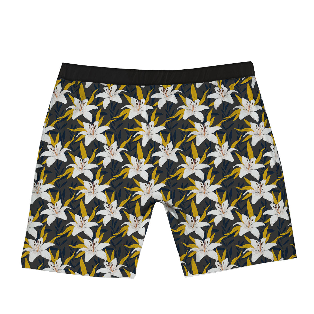 Floral Lily Print Pattern Boxer Briefs-grizzshop