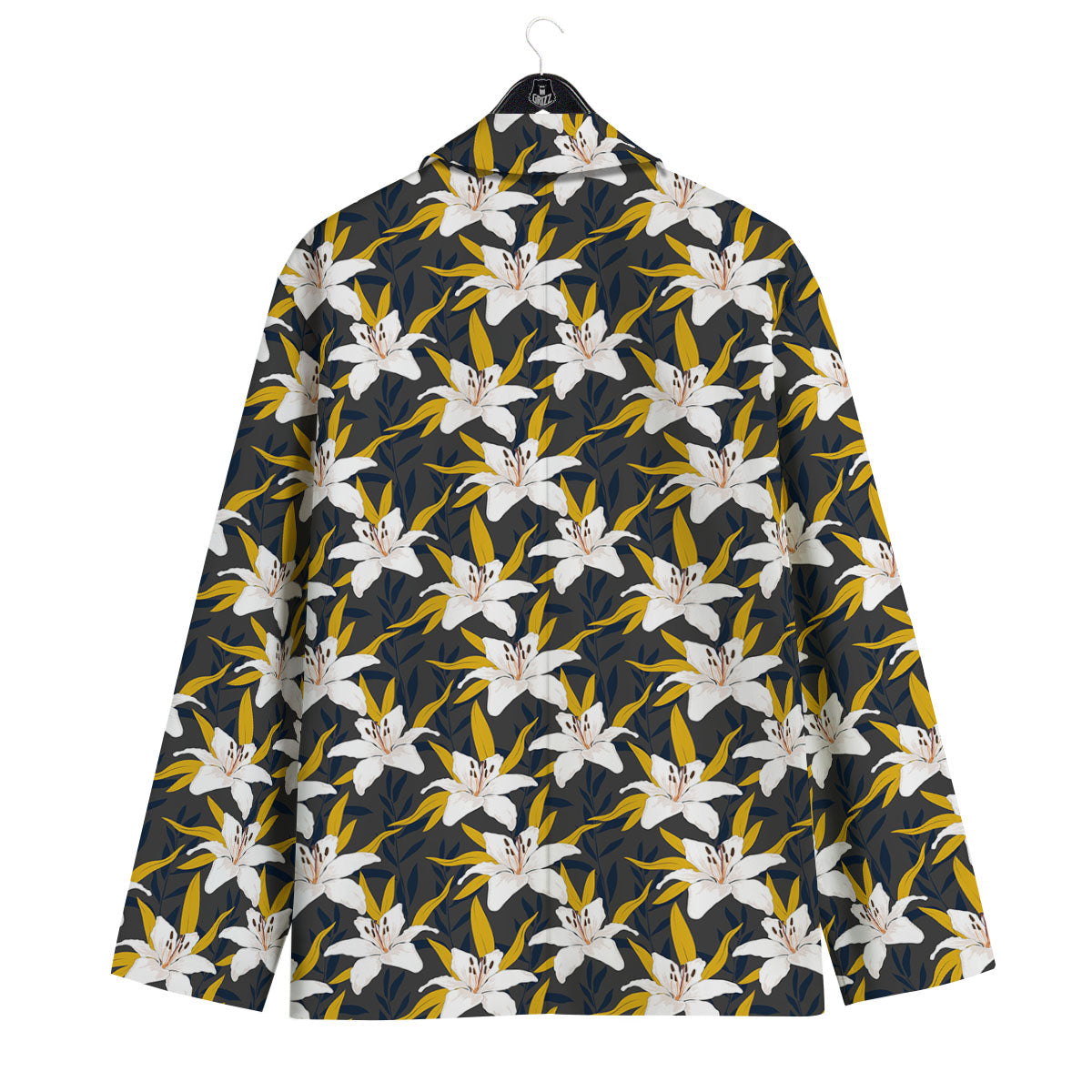 Floral Lily Print Pattern Men's Sport Coat-grizzshop