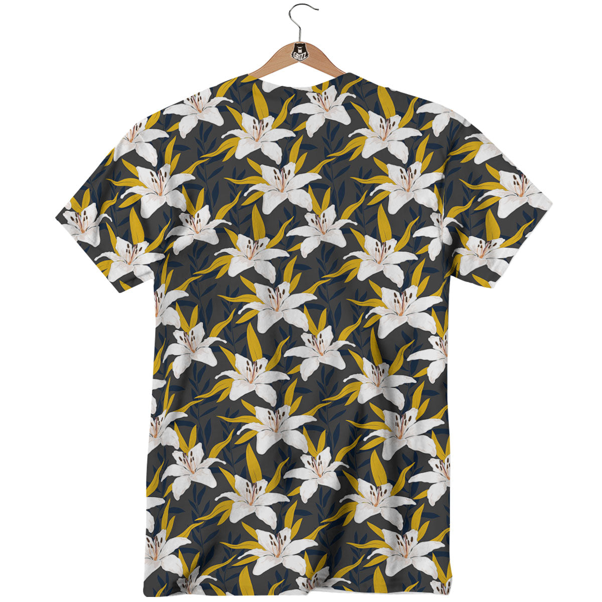 Floral Lily Print Pattern T-Shirt-grizzshop
