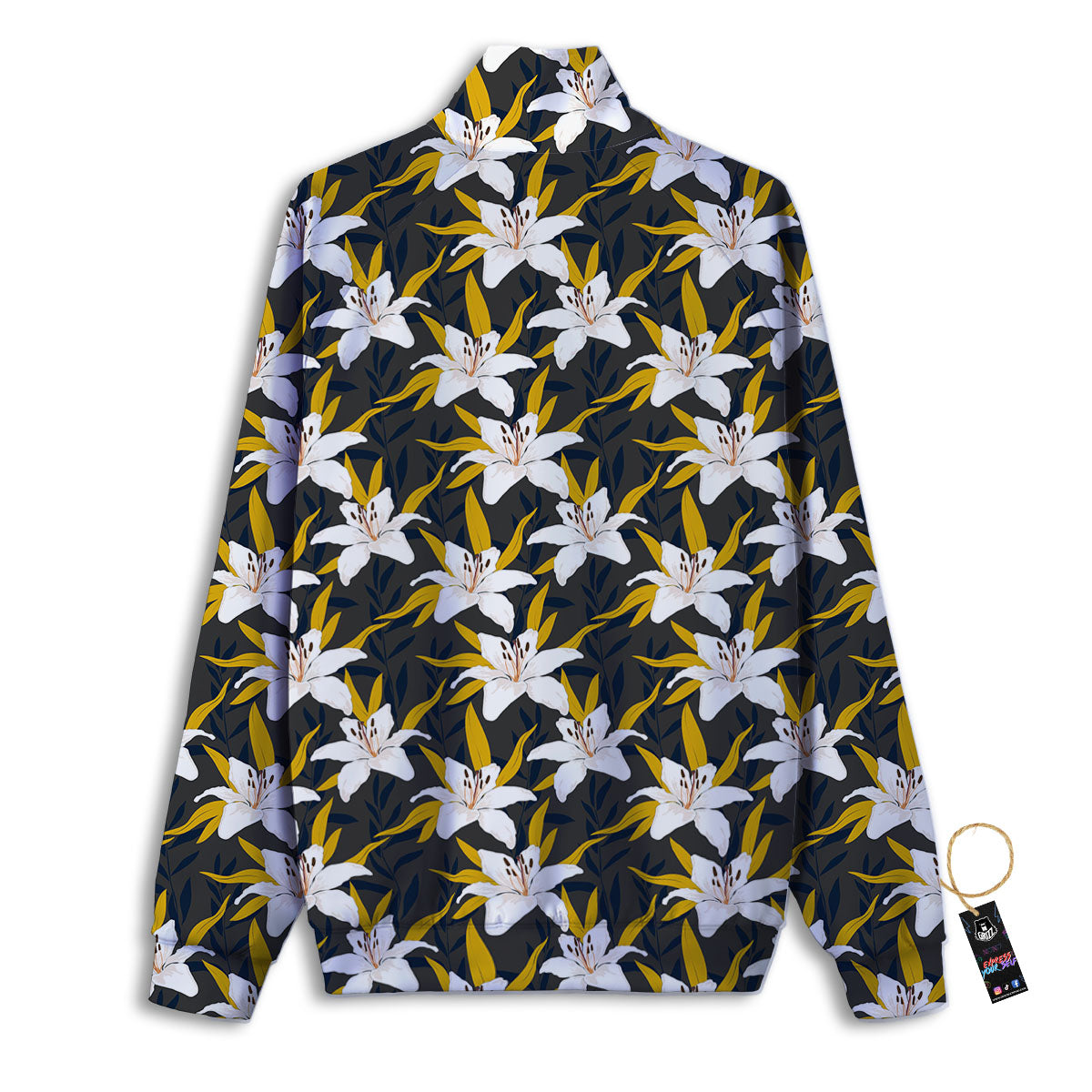 Floral Lily Print Pattern Track Jacket-grizzshop