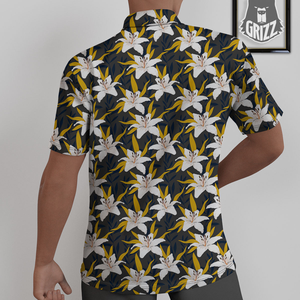 Floral Lily Print Pattern Untucked Shirts-grizzshop