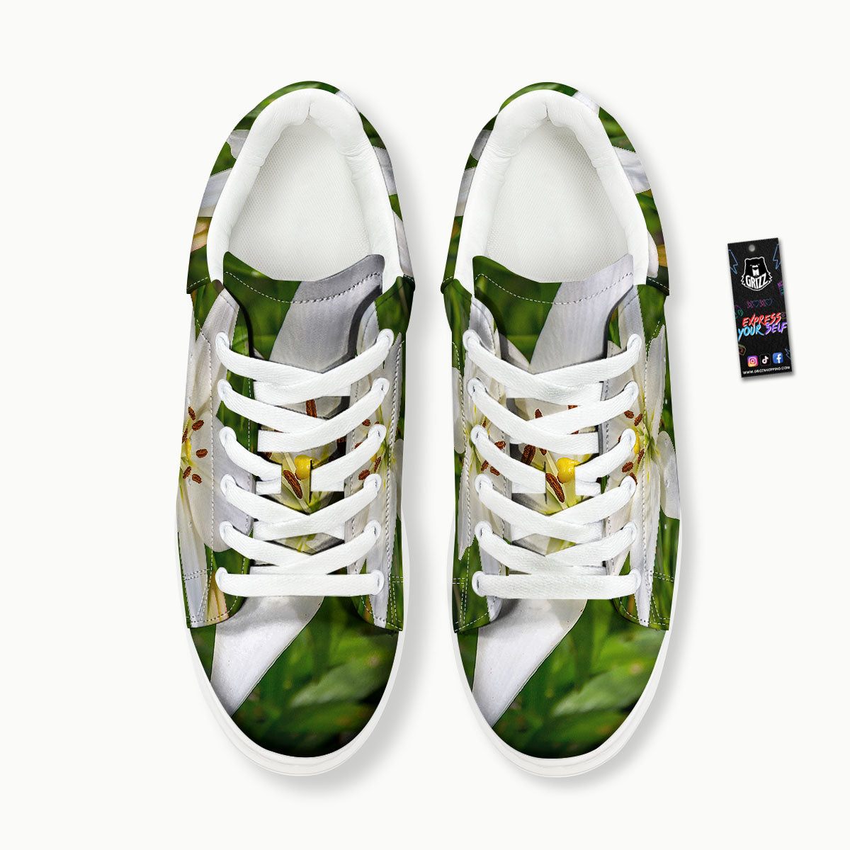 Floral Lily Print Platform Shoes-grizzshop