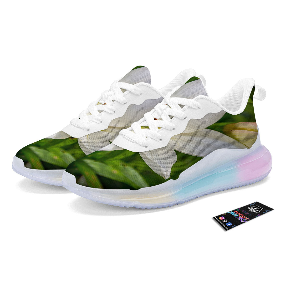 Floral Lily Print Running Sneakers-grizzshop