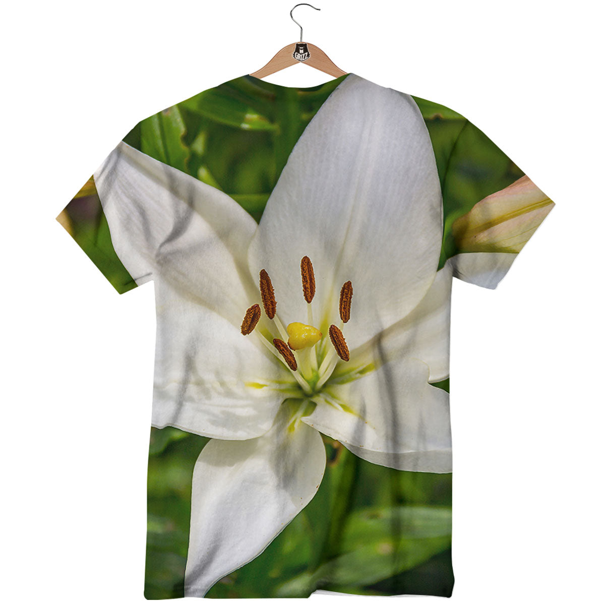 Floral Lily Print T-Shirt-grizzshop