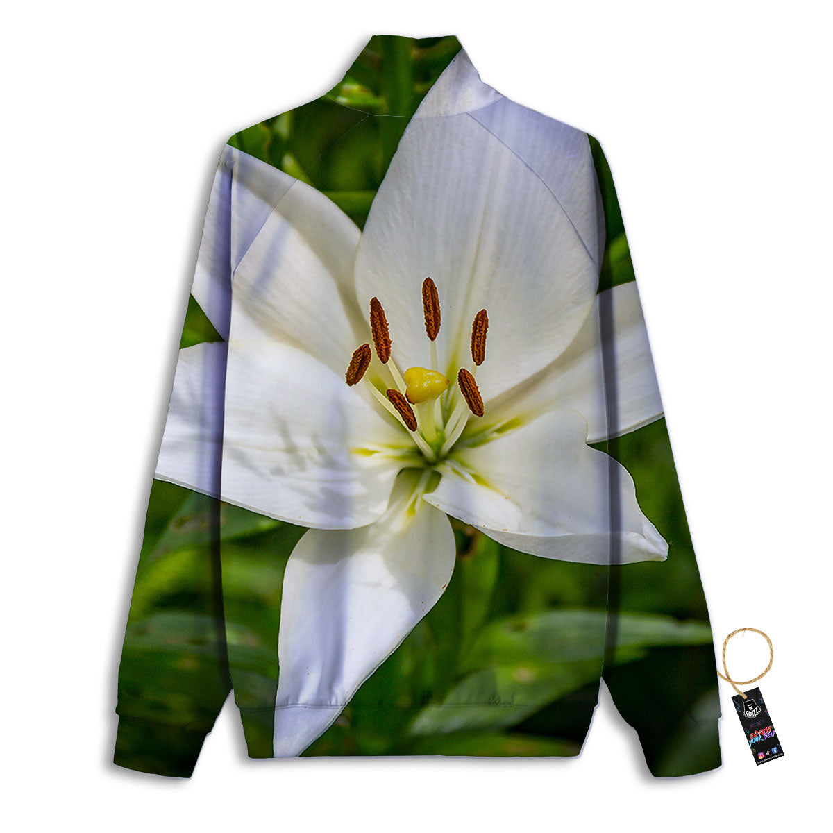 Floral Lily Print Track Jacket-grizzshop