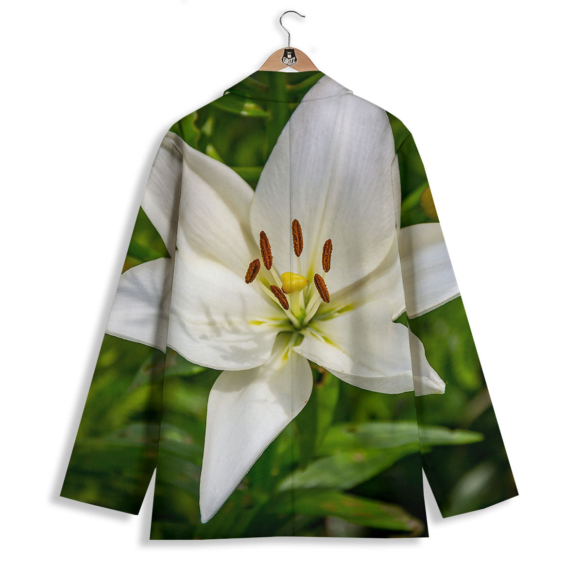 Floral Lily Print Women's Blazer-grizzshop