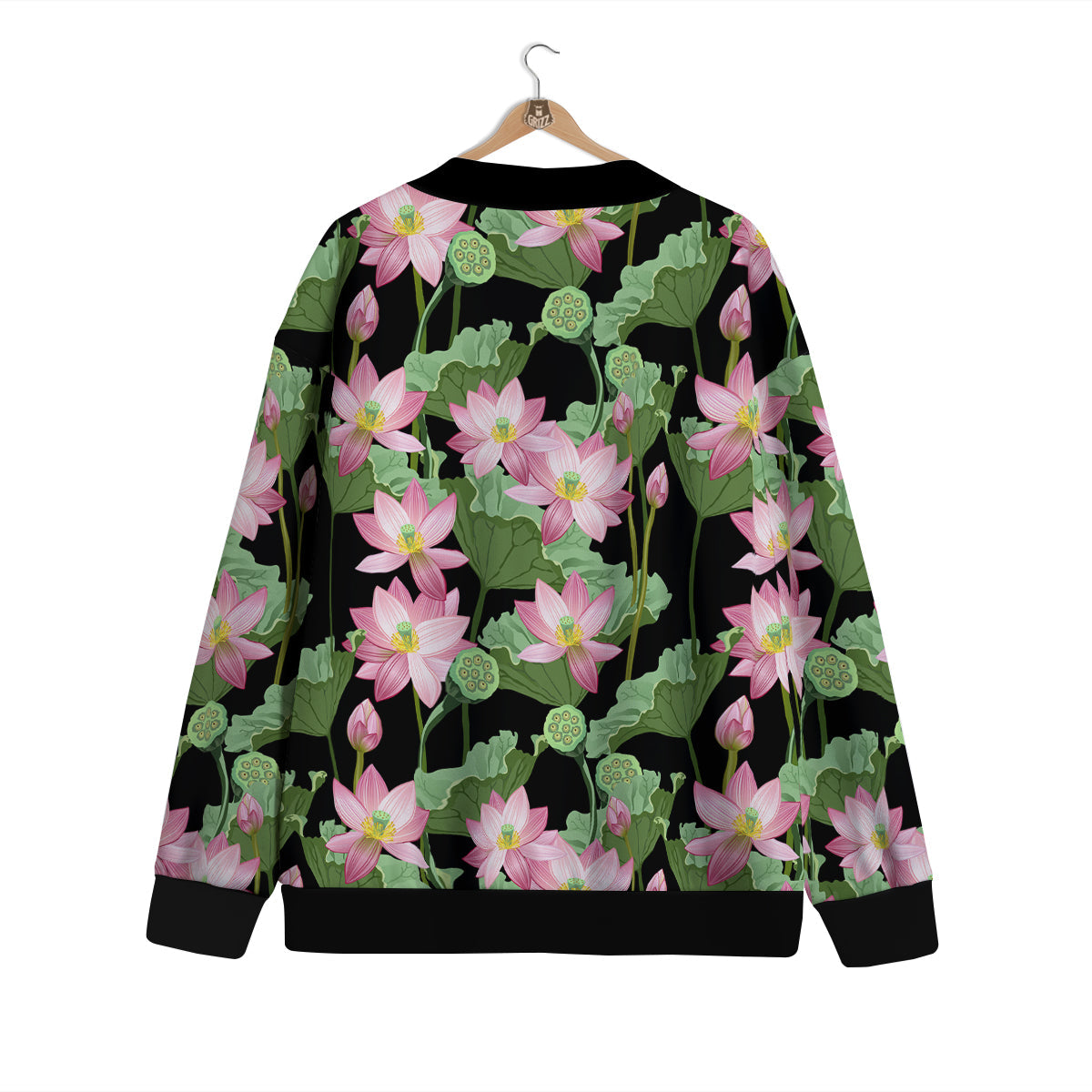 Floral Lotus Vintage Print Pattern Cardigan-grizzshop