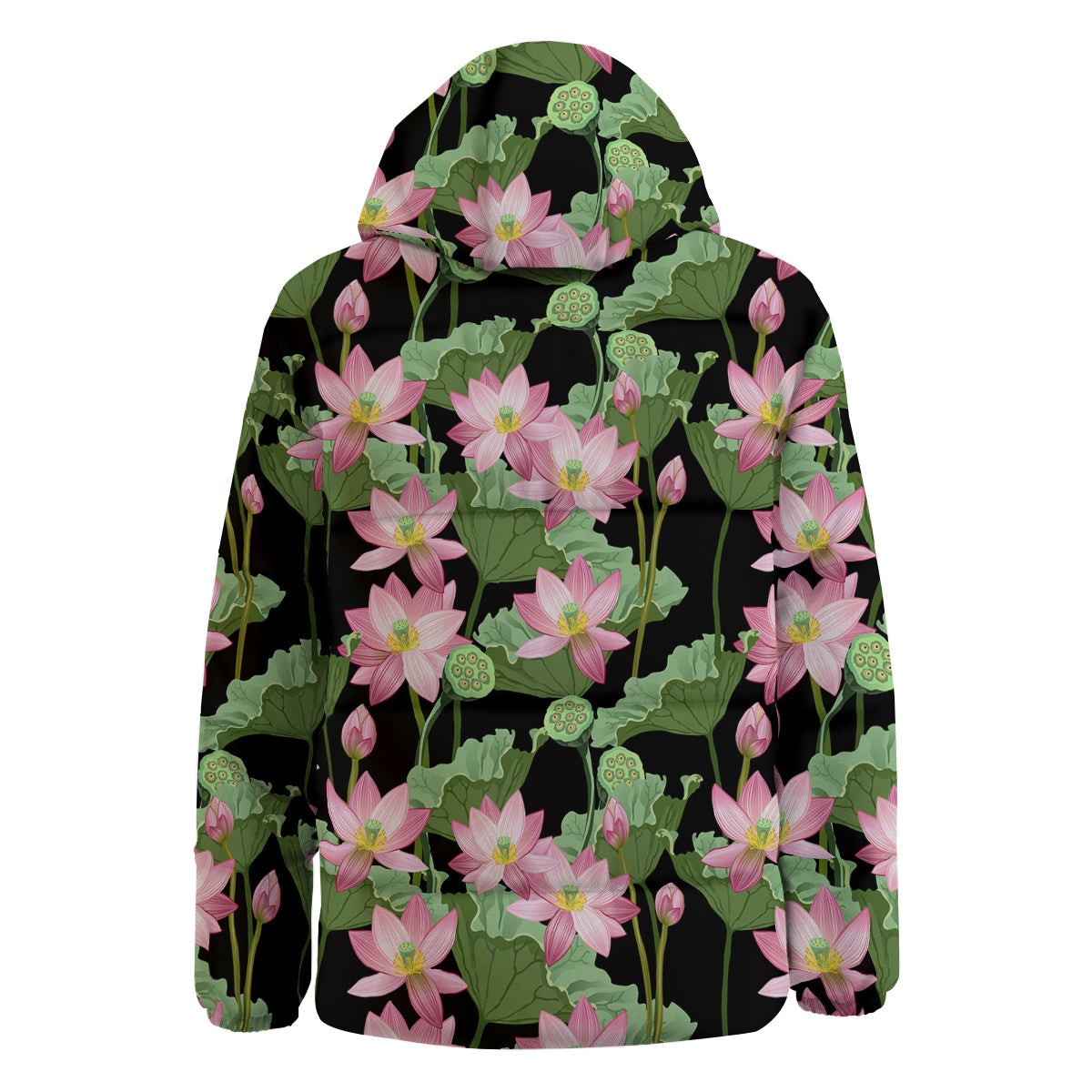 Floral Lotus Vintage Print Pattern Down Jacket-grizzshop