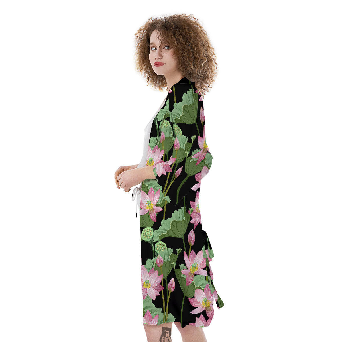 Floral Lotus Vintage Print Pattern Kimono-grizzshop