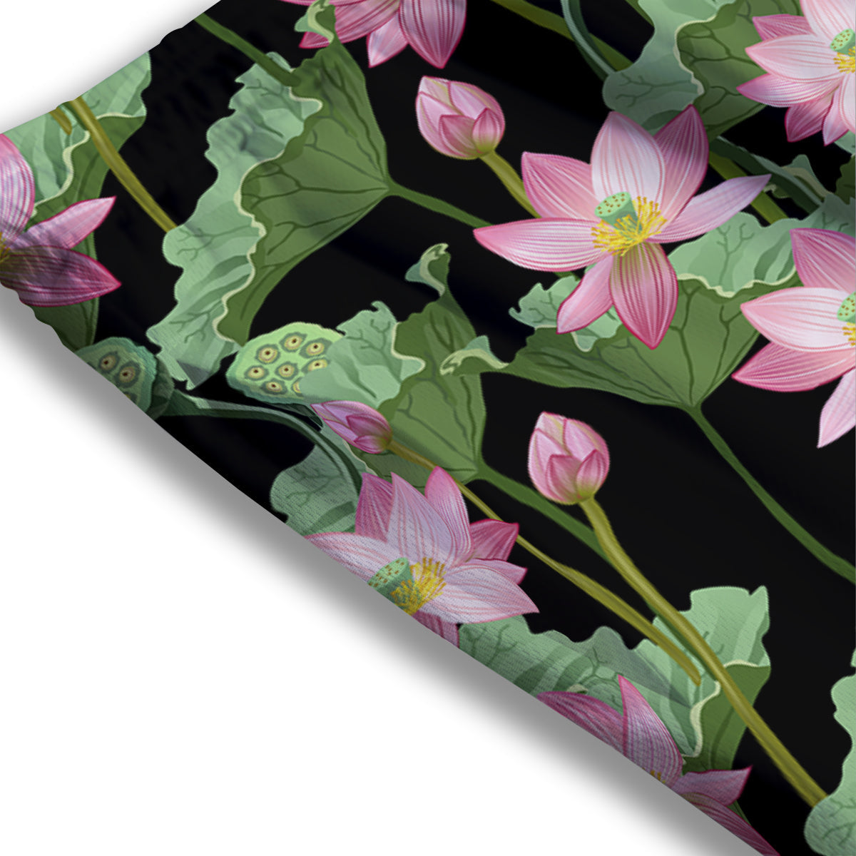Floral Lotus Vintage Print Pattern Mesh Shorts