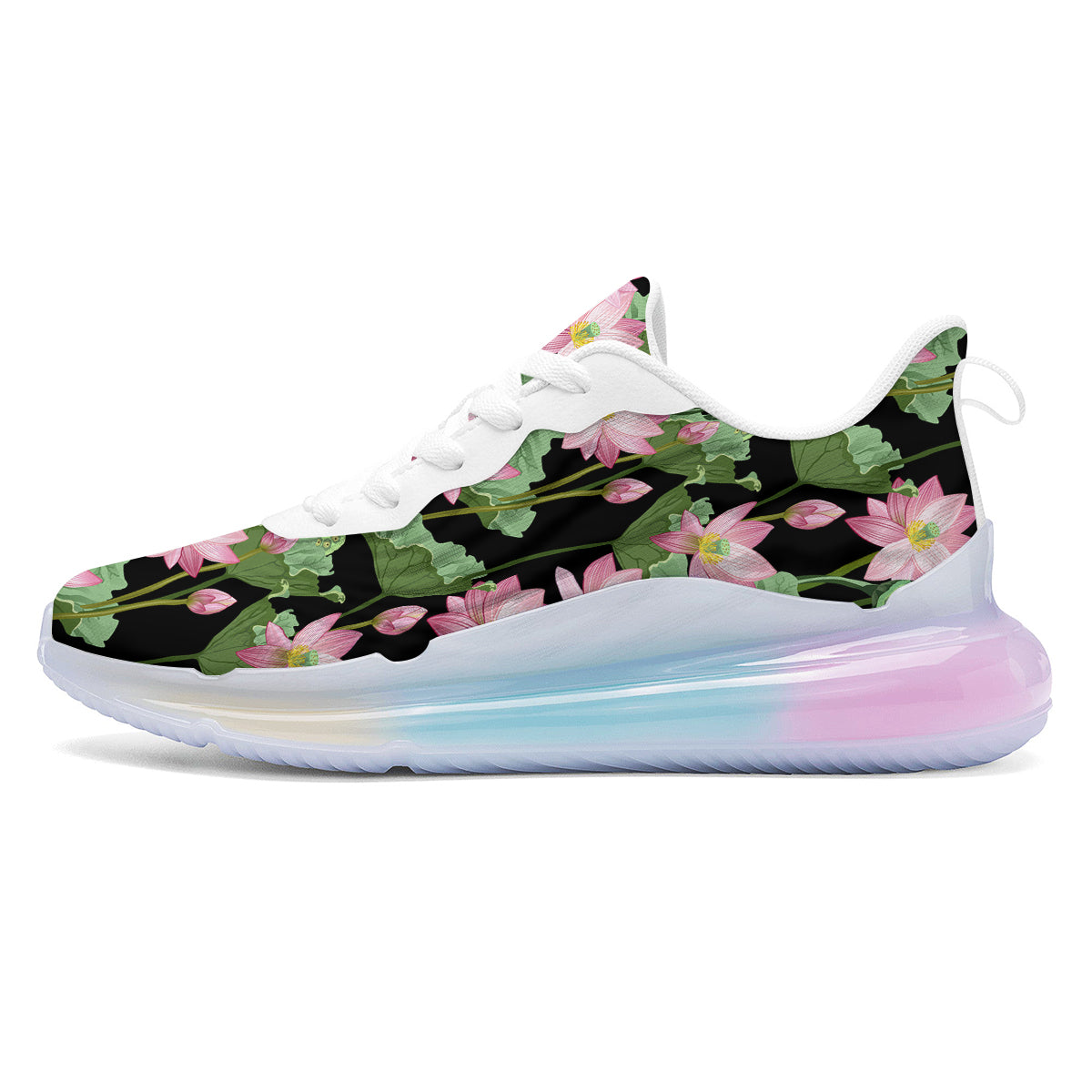 Floral Lotus Vintage Print Pattern Running Sneakers-grizzshop
