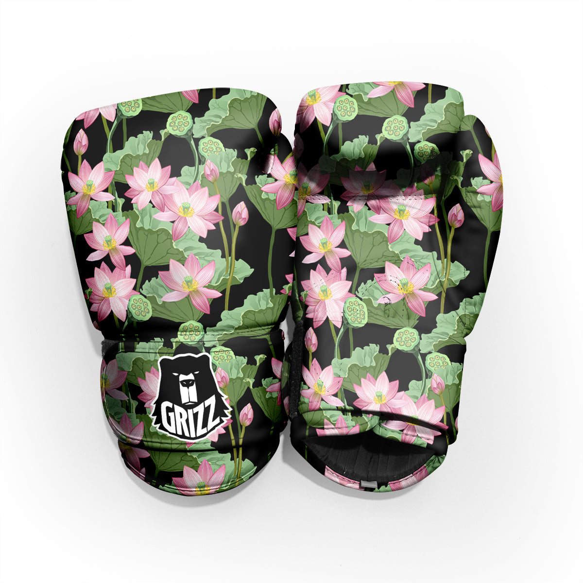 Floral Lotus Vintage Print Pattern Pro Boxing Glove