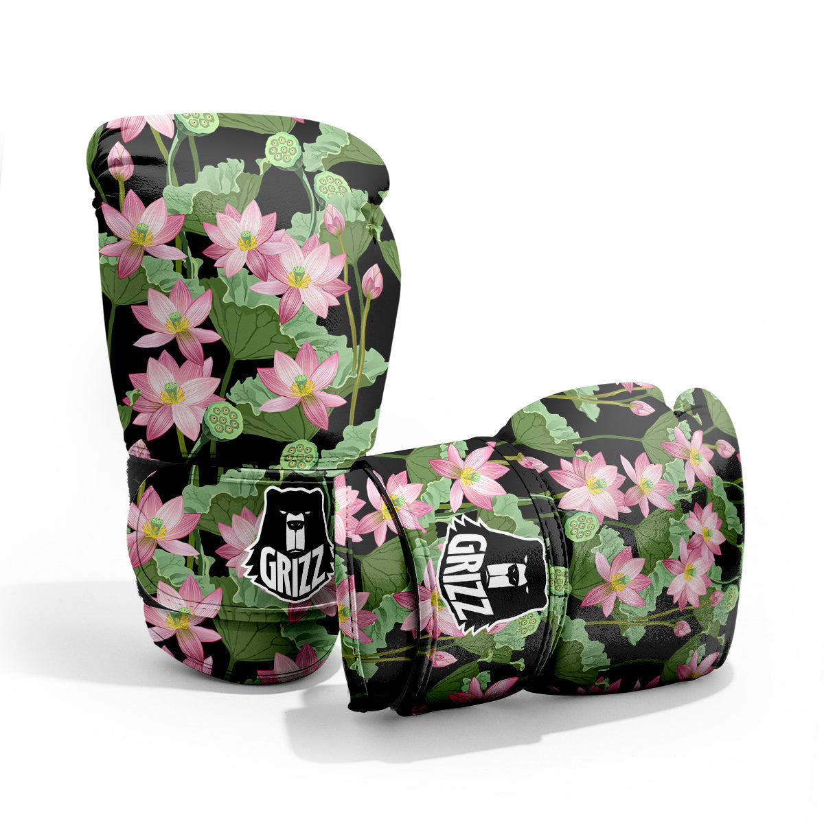 Floral Lotus Vintage Print Pattern Pro Boxing Glove