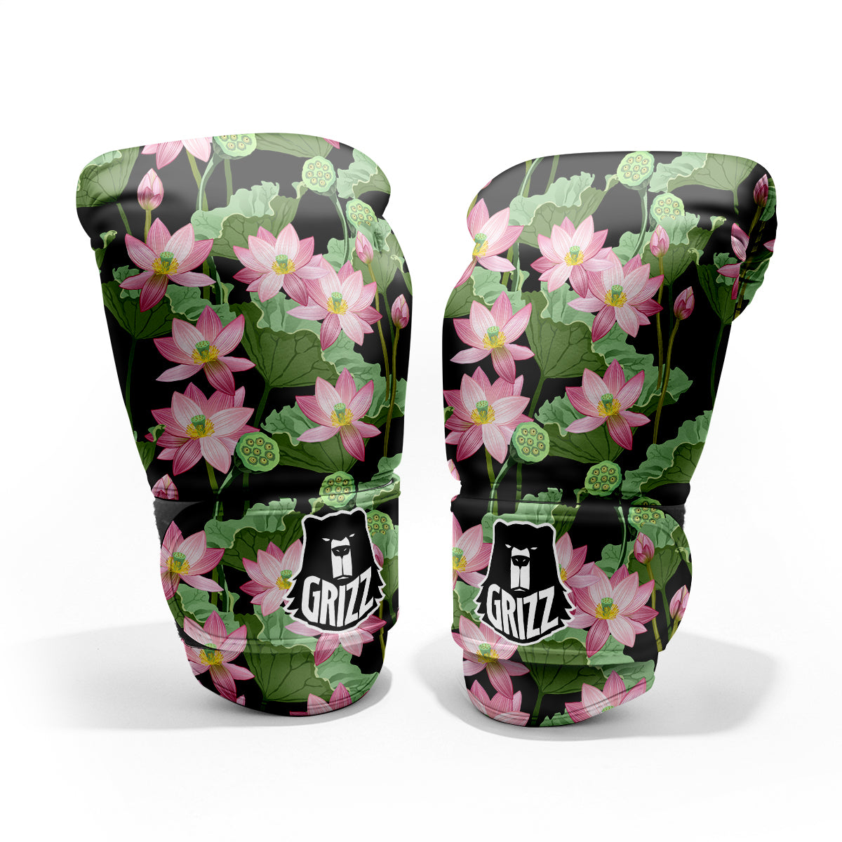 Floral Lotus Vintage Print Pattern Pro Boxing Glove