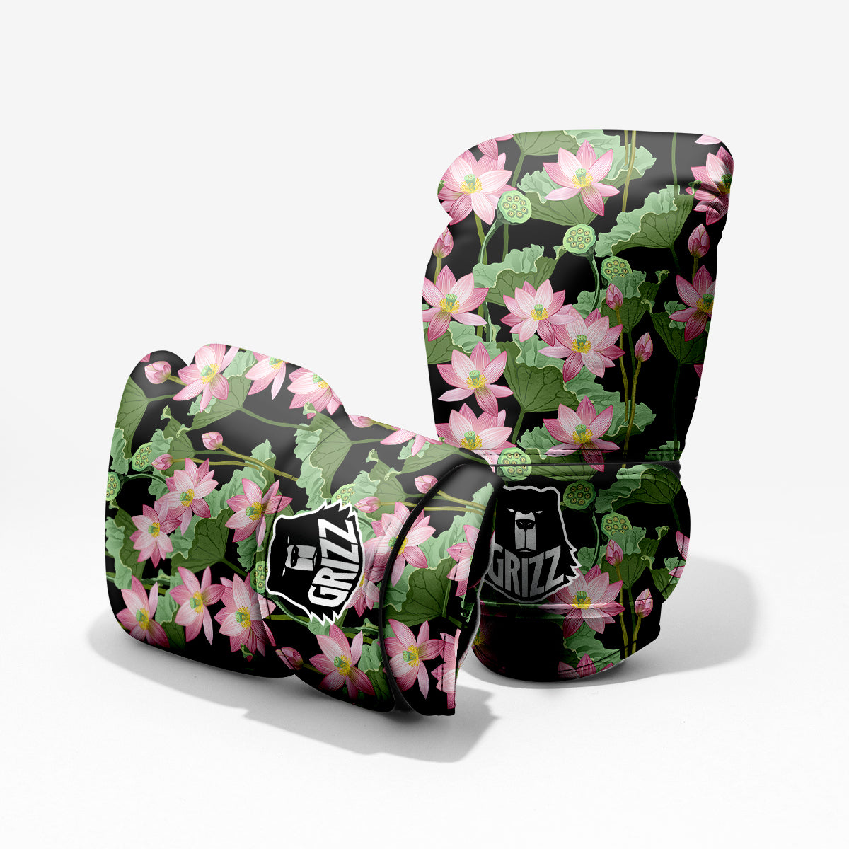 Floral Lotus Vintage Print Pattern Pro Boxing Glove
