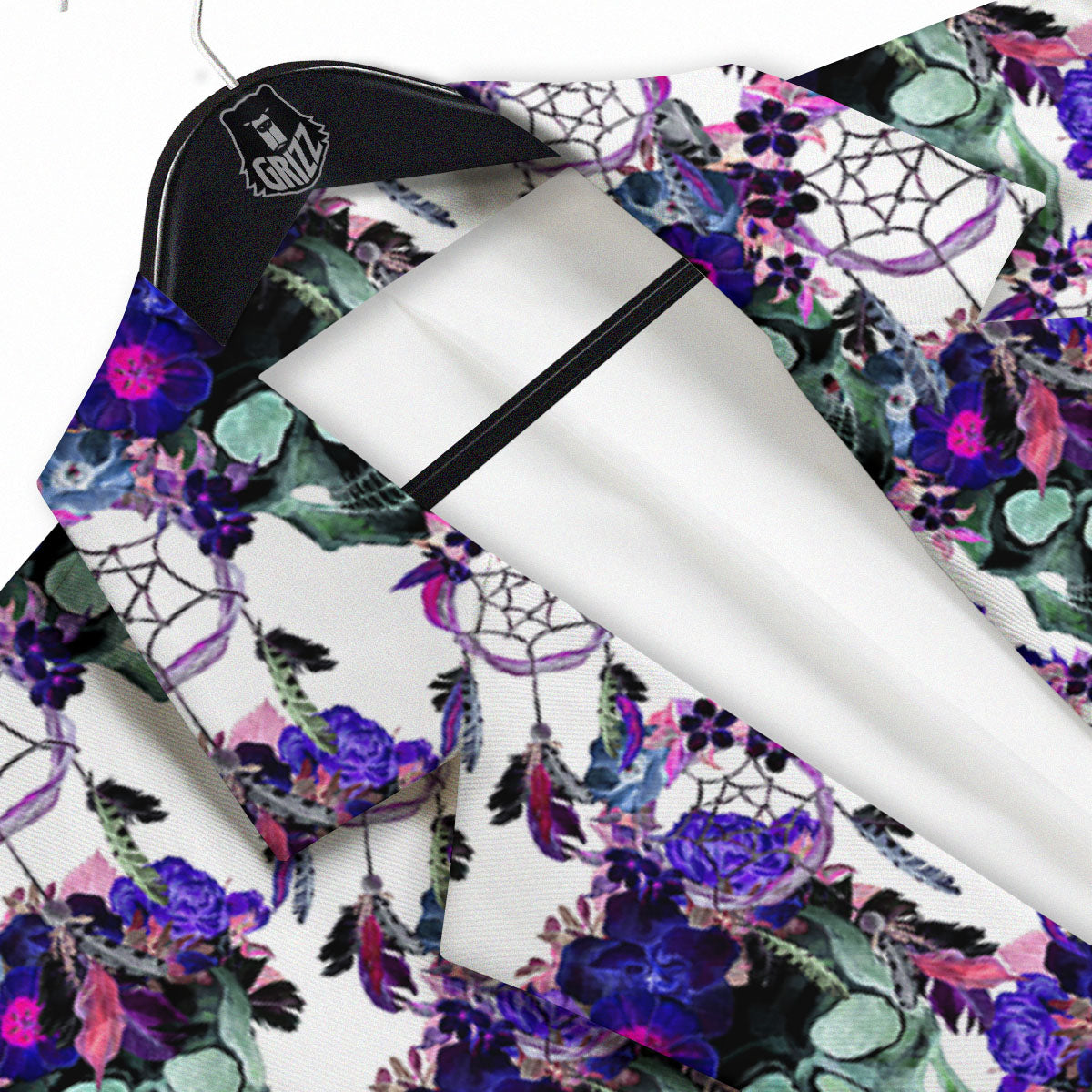Floral Neon Skull Print Pattern Men's Sport Coat-grizzshop
