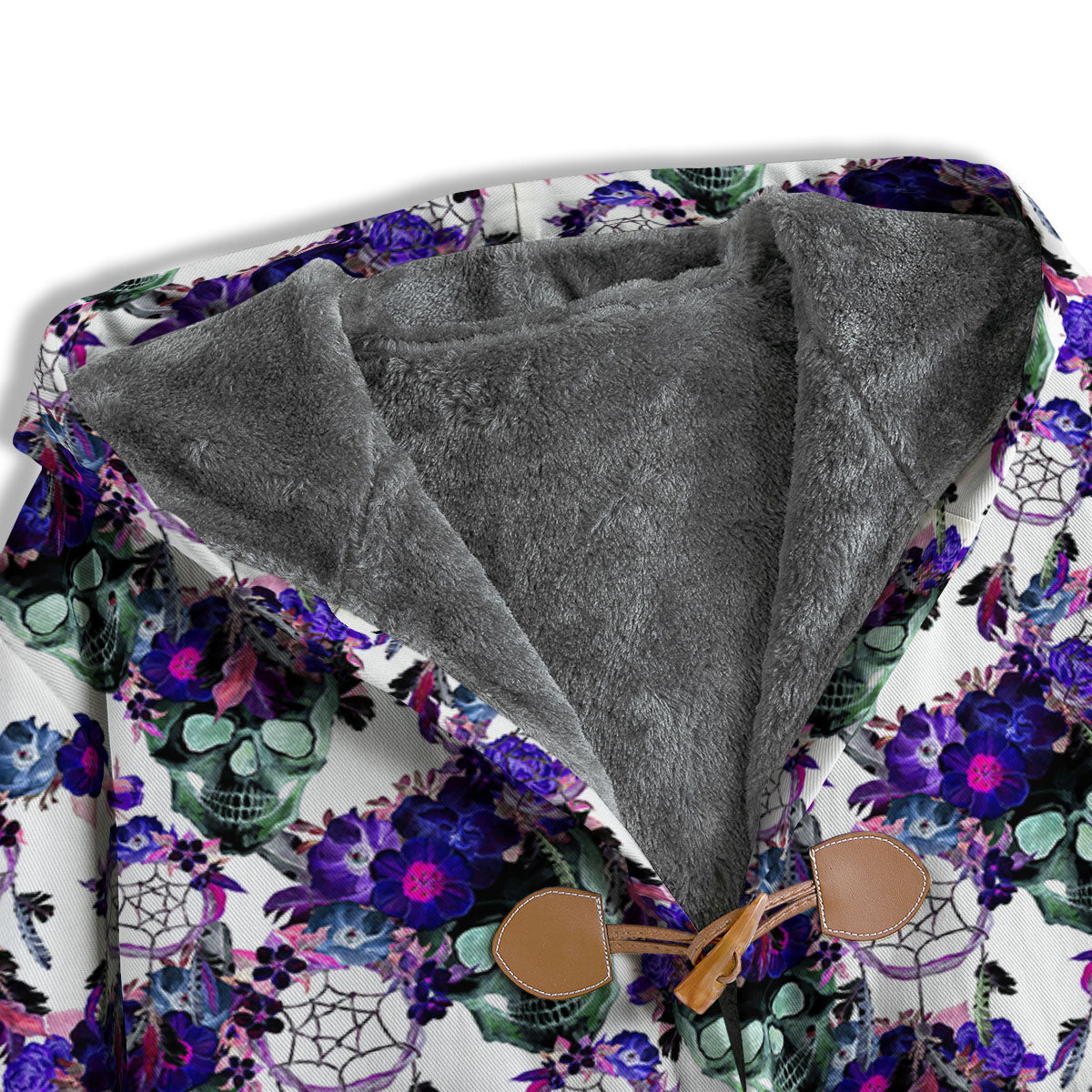 Floral Neon Skull Print Pattern Men's Windbreaker Jacket-grizzshop