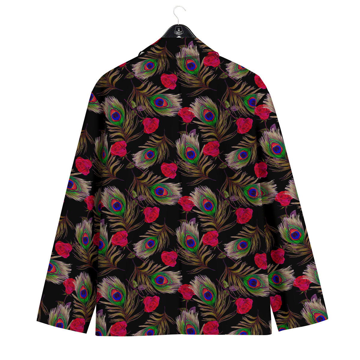 Floral Peacock Feather Print Pattern Men's Sport Coat-grizzshop