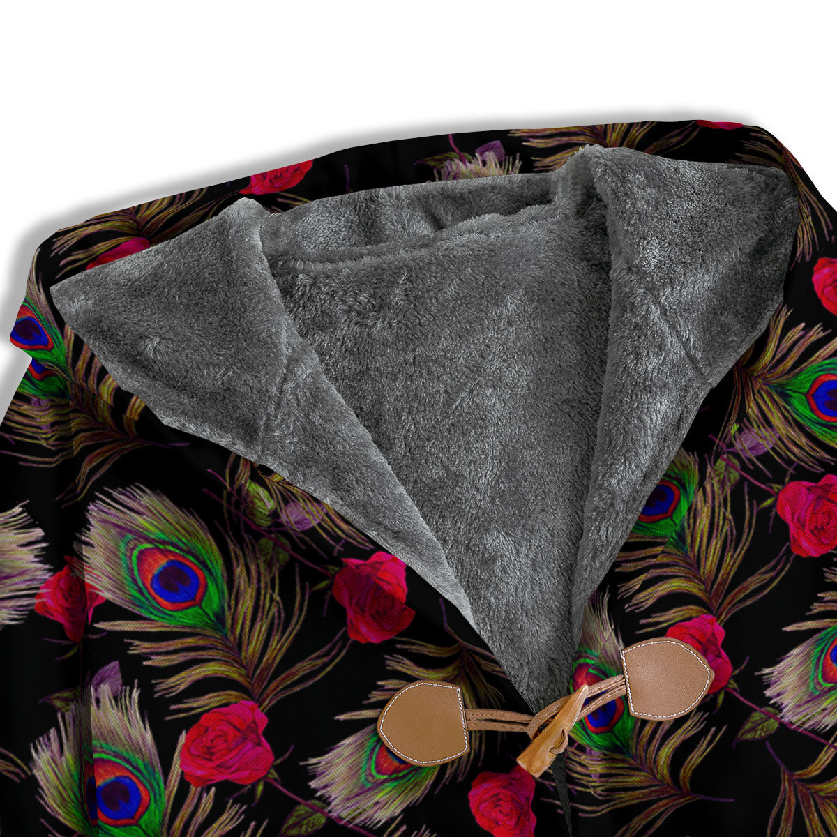 Floral Peacock Feather Print Pattern Men's Windbreaker Jacket-grizzshop