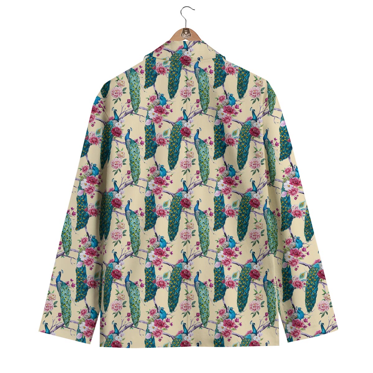 Floral Peacock Men's Blazer-grizzshop