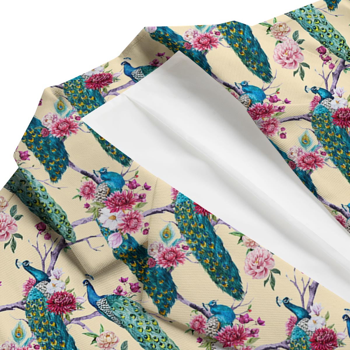 Floral Peacock Men's Blazer-grizzshop