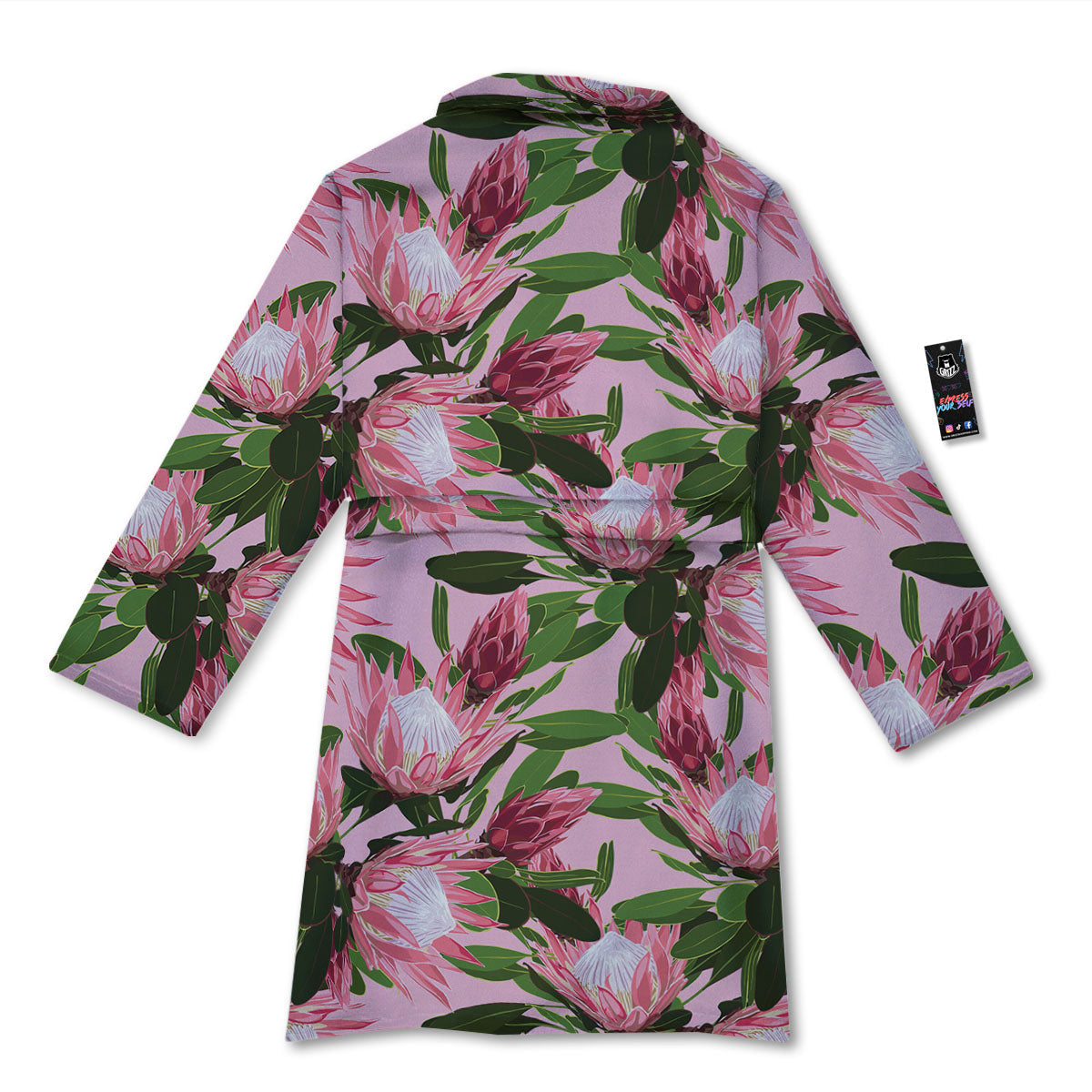 Floral Protea Print Pattern Bathrobe-grizzshop