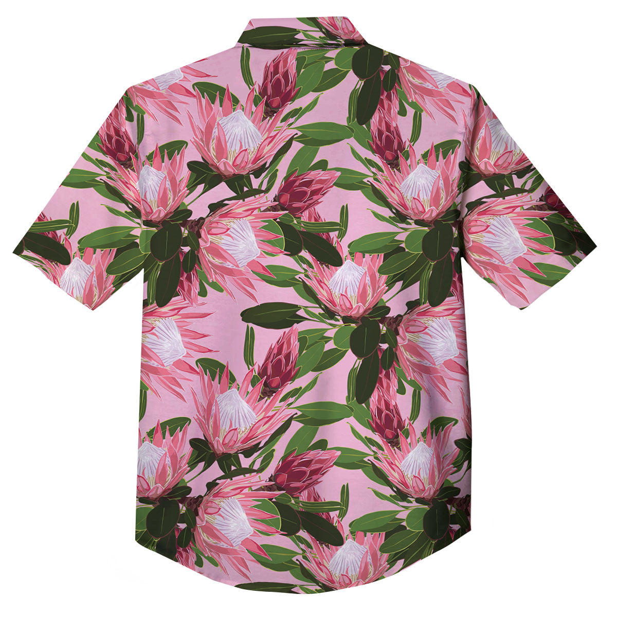 Floral Protea Print Pattern Button Up Shirt-grizzshop