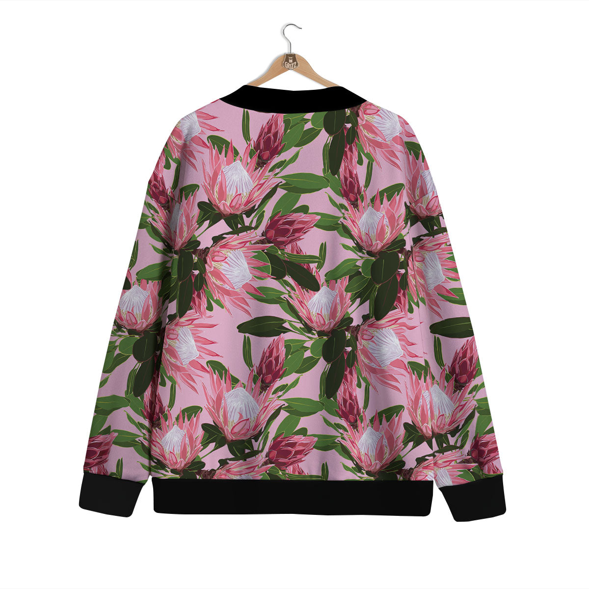 Floral Protea Print Pattern Cardigan-grizzshop