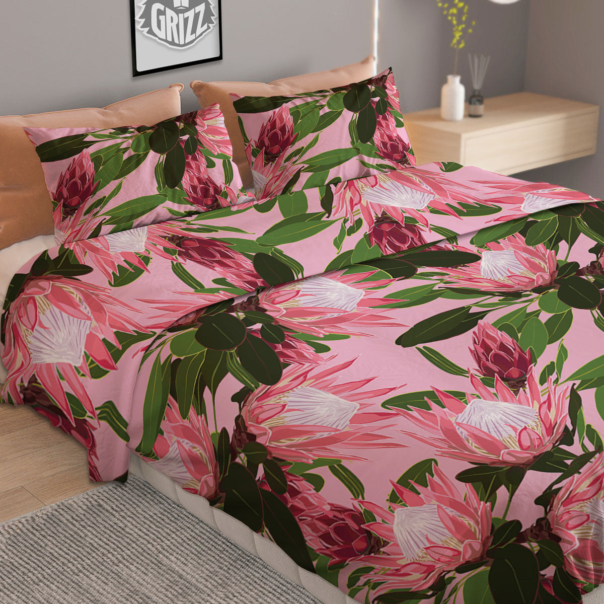 Floral Girly Vintage Print Pattern Duvet Cover Bedding Set