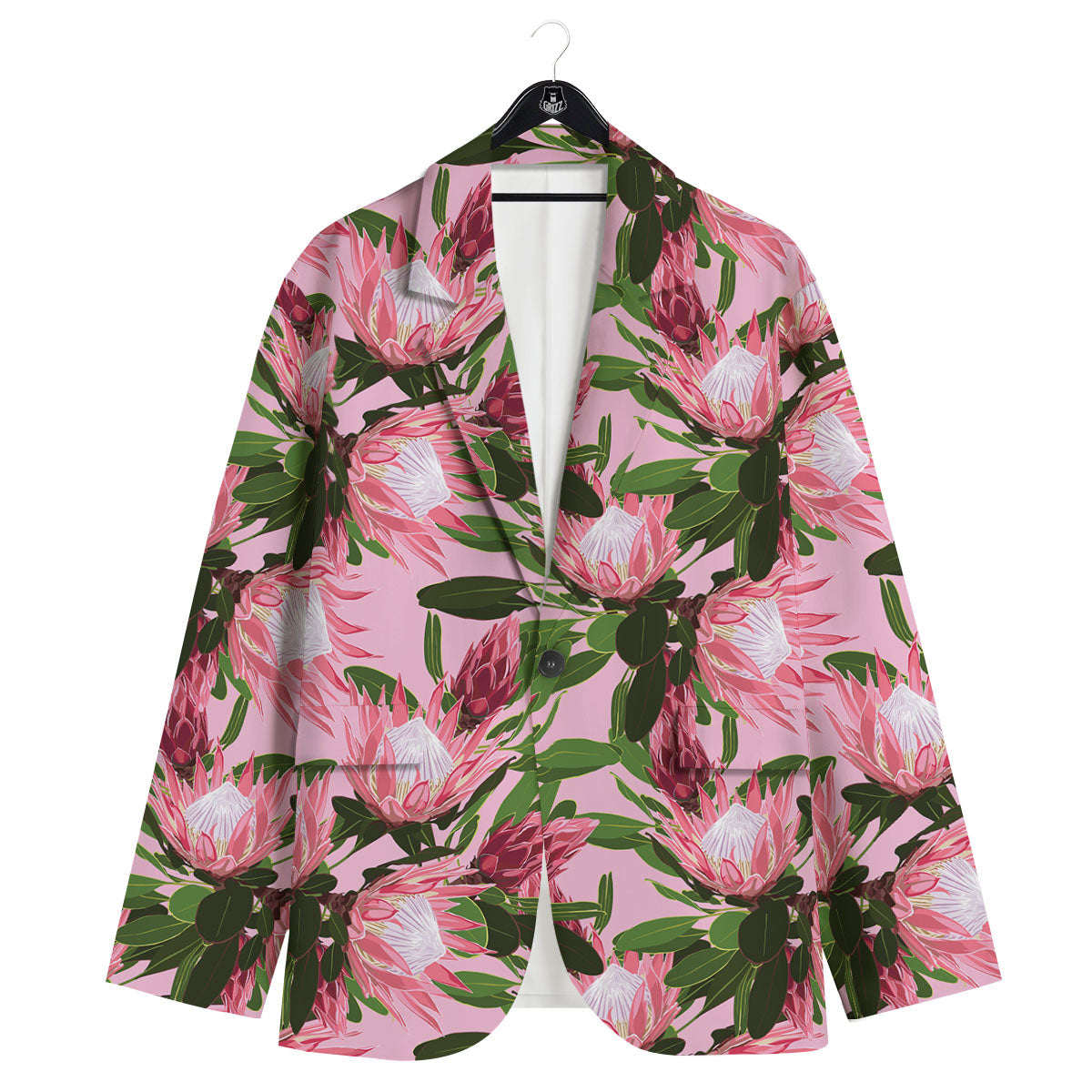 Floral Protea Print Pattern Men's Sport Coat-grizzshop