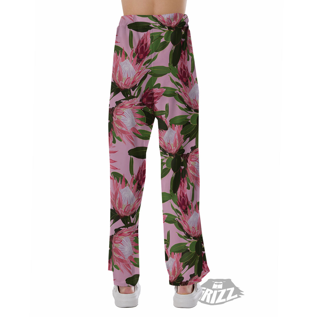 Floral Protea Print Pattern Pajama Pants-grizzshop