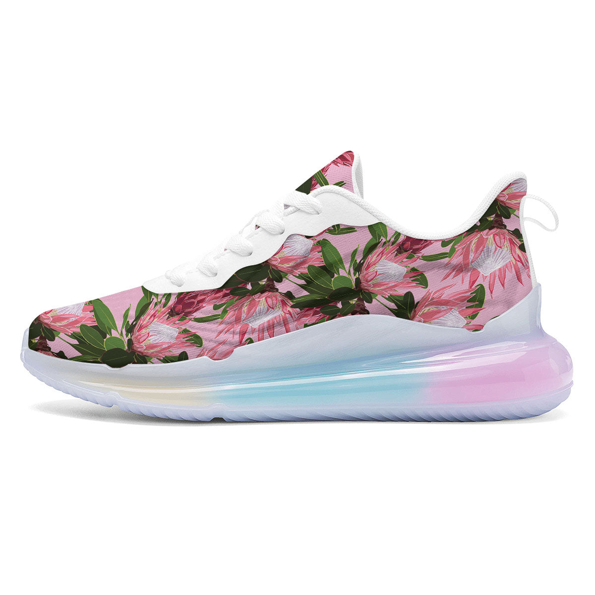 Floral Protea Print Pattern Running Sneakers-grizzshop