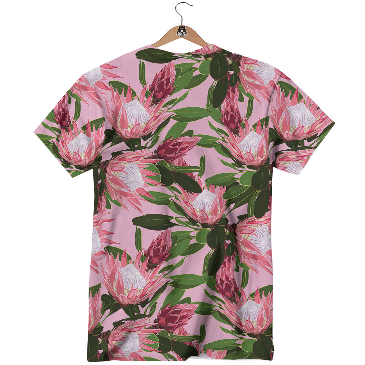Floral Protea Print Pattern T-Shirt-grizzshop