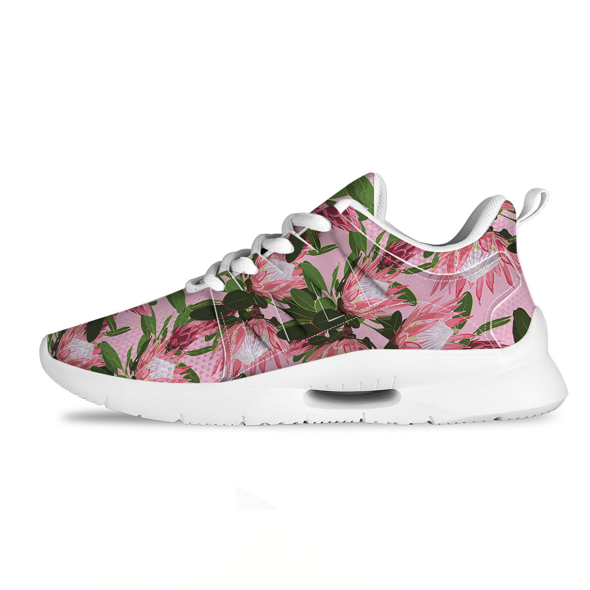 Floral Protea Print Pattern Tennis Shoes-grizzshop