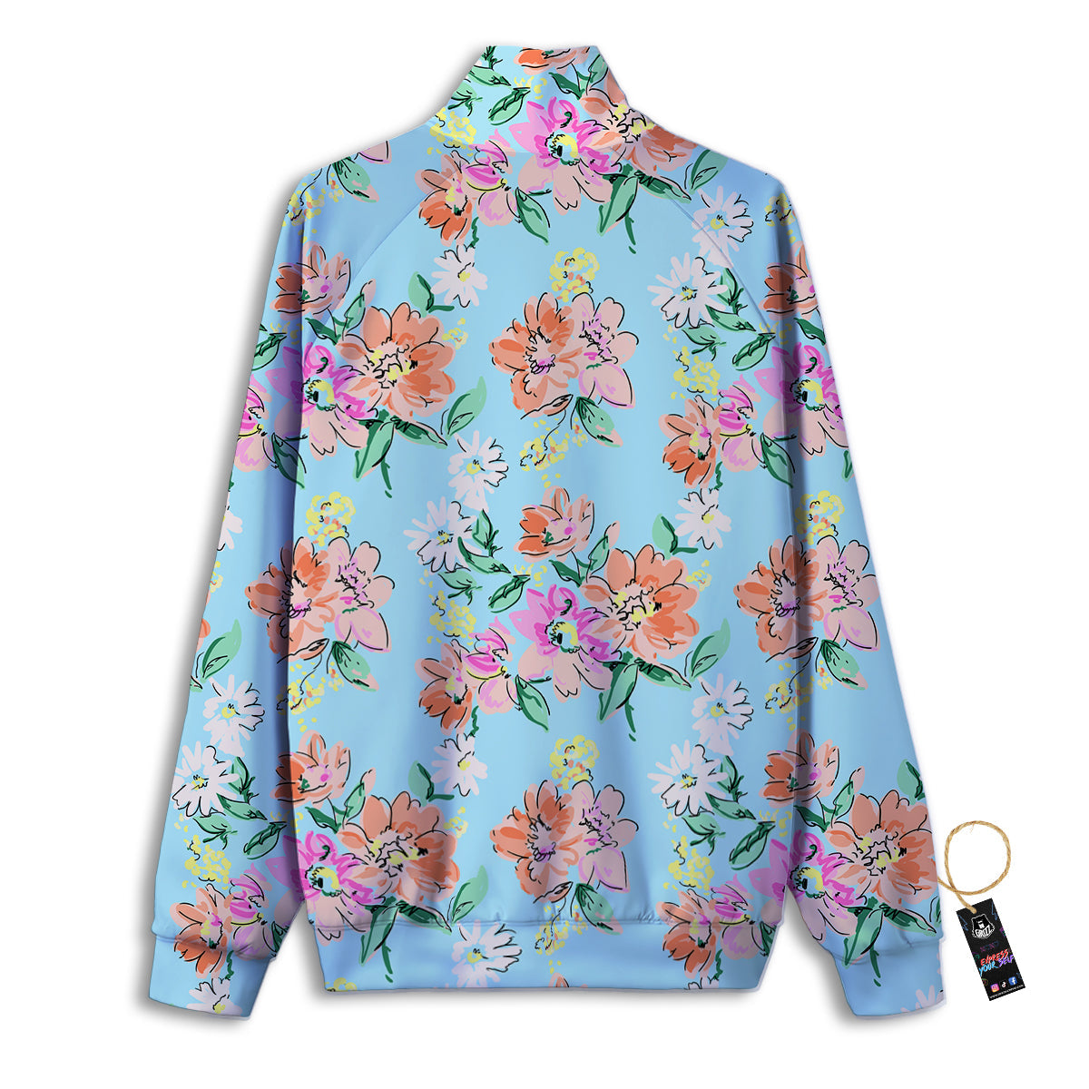 Floral Protea Print Pattern Track Jacket-grizzshop