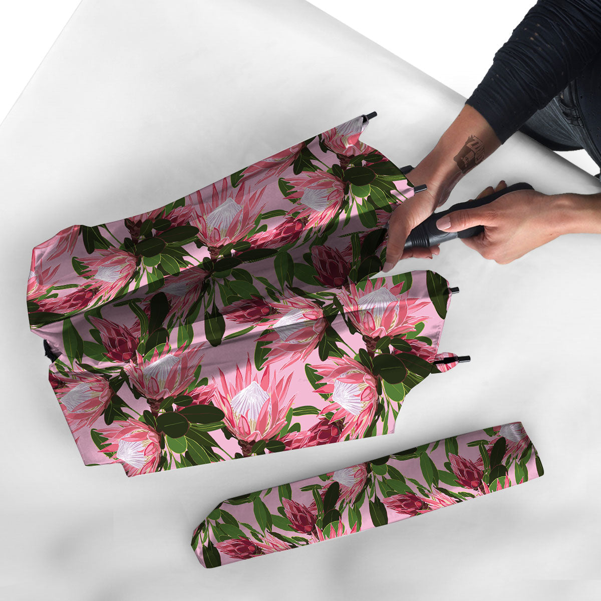 Floral Protea Print Pattern Umbrella-grizzshop