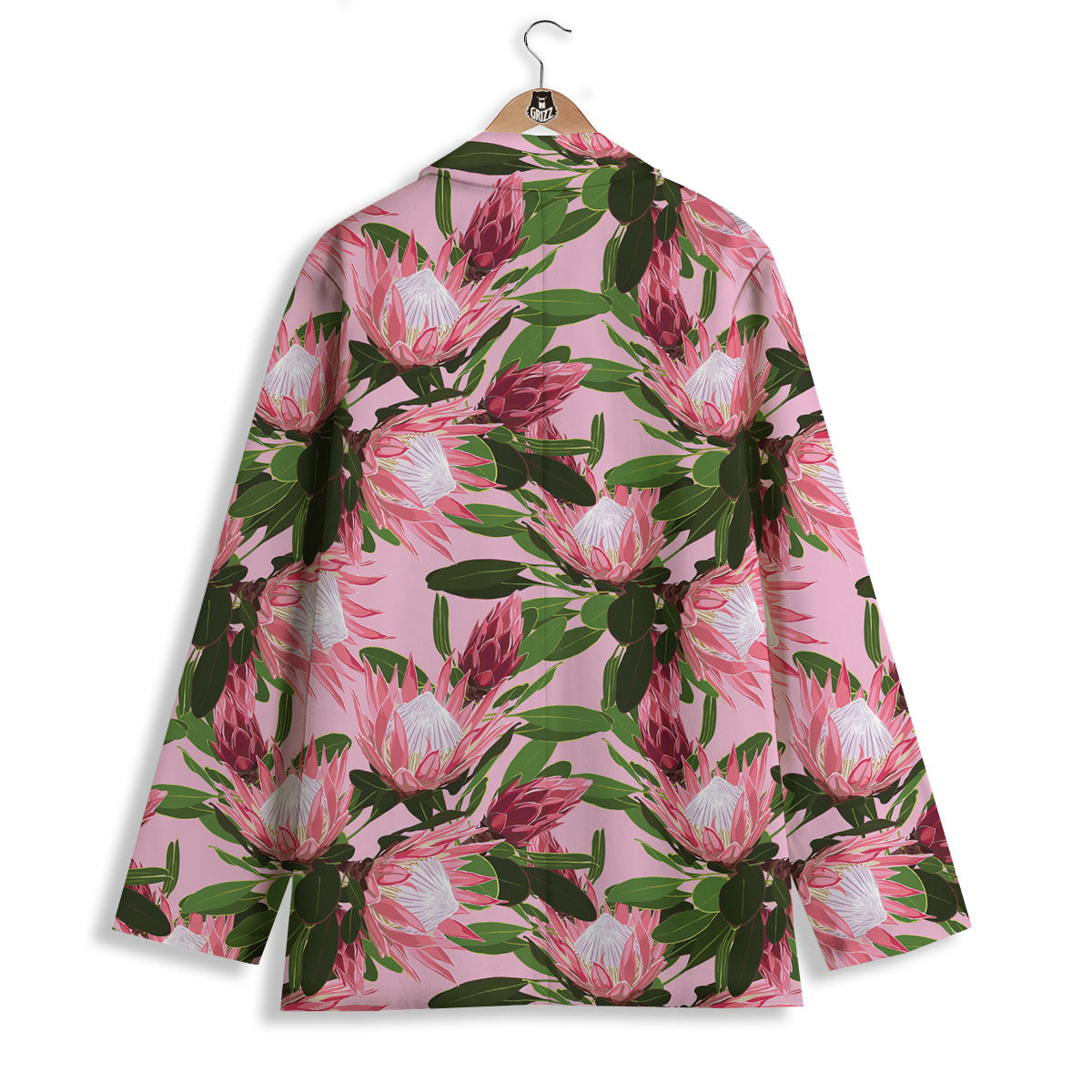 Floral Protea Print Pattern Women's Blazer-grizzshop